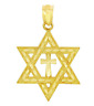 01439 Nikken Yellow Gold Jewish Charm Star Cross Of David Pendant