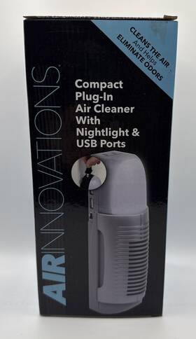 Air Innovations 180104000646 Compact Plug-in Cleaner With Outlet Nightlight And Usb Ports