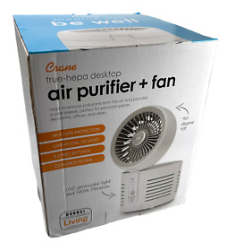 Ee-5073 Air Purifier And Desk Top Fan 2-in-1 With H13 True Hepa Filter White Crane New