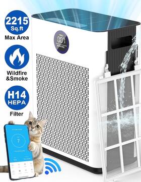 Ap404 Airfire Wifi Air Purifier For Home Up To 2215 Sq.ft H14 Hepa Filter