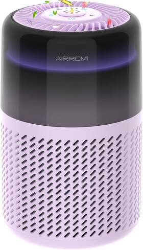 A2005-purple Airromi Air Purifier For Bedroom Home Hepa Filter Covers Upto 549 Ft Quiet 360