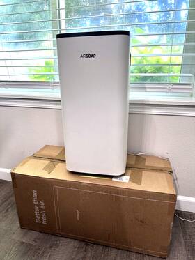 As0001 Airsoap Air Purifier Tower 400 Sqft Coverage Filterless Ionizer. 9 Out 10