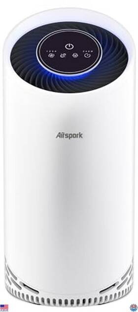 B0cgptrqr2 Airspark 4-in-1 True Hepa Air Purifier For Large Rooms Pets Smoke Odors 1375 Ft