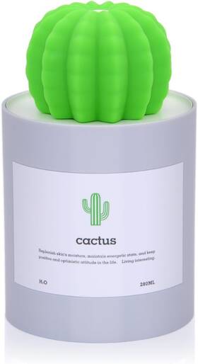Alicacho 799899644241 Usb Cool Mist Humidifier Mini Size Cactus Ultra-quiet Gray