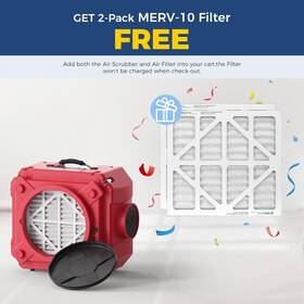 550-red Alorair Air Scrubber With 3-stage Filtration Stackable Negative Machine 550
