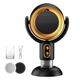 Alybit 764008902215 Puff Hide Smokeing Fan For Smoking Indoors Black Gold Electric Mini
