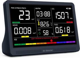 4554441 Aqitech Indoor Air Quality Monitor 16-in-1 Portable Detector With 7x Aqi Alarms