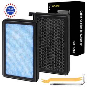 Arlalta 606408797896 Hepa Cabin Air Filter For Tesla Model 3 Y 2 Pack Upgraded Activated Carbon