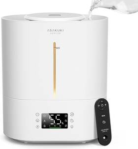 Zh-001s Asakuki Humidifiers For Bedroom Large White - Touch Button With Warm Light