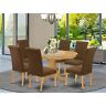 Avbr7-oak-18 East West Furniture Dinette Set Includes An Oval 840017345509