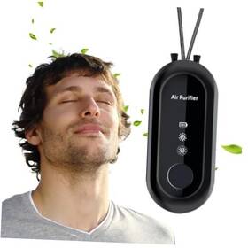 Aimer5801 Bfjog Portable Air Purifier Personal Necklace Rechargeable Black
