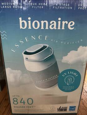 Bionaire Bap0041uwh 360 True Hepa Uv Air Purifier 6-stage Intake White