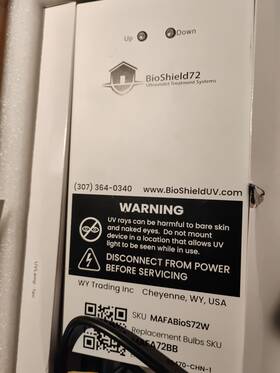 Mafabios72w Bioshield72 Bioshield Sterilizing Utraviolet Treatment Home System 72w Hvac Uv-c Air Trtment