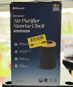 Blueair 1146500000 Mini Restful Hepasilent Air Purifier Sunrise Clock Usb-c Mood Light