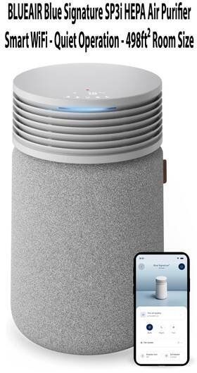 Blueair 689122001333 Blue Signature Sp3i Hepa Smart Wifi Quiet Operation Air Purifier-2250ft