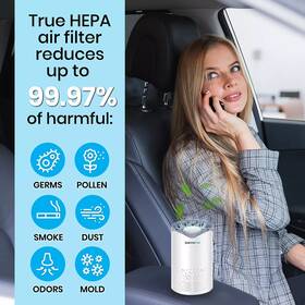 Fap4e Bluonics Air Plus Mini 4-in-1 Noise Free Purifier True Hepa Filter Uv-c Light