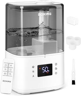 Hu-802 Boxing Warm And Cool Mist Humidifiers For Bedroom 4.5l Transparent Black