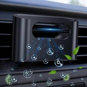 Branded01 705353397073 Compact Car Air Purifier For Odor Easy Install Filter Free Eliminator Black