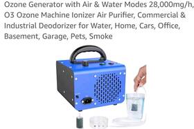 Cameco 701213132099 Ozone Generator With Air And Water Modes 28 000mg/h O3 Machine Io