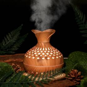 P641-cer-fba Cerrota Portable Mini Humidifier 300ml Small Humidifiers Wooden Vase Light Wood