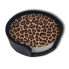 Cheetah Leopard Print Drink Coasters Protect Furniture From Water Marks