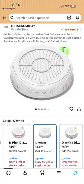Christine Shelly Bsc01 Rechargeable Nail Dust Collector 3-speed White