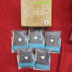 Clear Air 860000555982 Bamboo Charcoal Purifying Bags 5 Pack For Home Purifier Activated