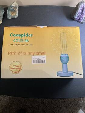 Ctuv-36 Coospider Purifier Uv Cleaning Table Lamp With Remote Covers 600 Sq Ft