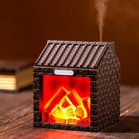 Sx-e354 Daileeby Mini Fireplace Cool Mist Humidifier With Flame Light Usb Coffee Brown