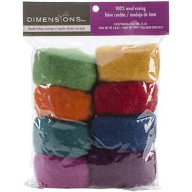 2.8oz-rainbow Dimensions 72-74002 Feltworks Roving Value Pack