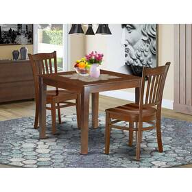 East West Furniture 840017338556 Oxgr3-mah-w 3 Piece Dining Table Set For Small Spaces Contai