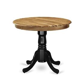 East West Furniture Antique Wood Table With Pedestal In Black Finish Amt-nbk-tp