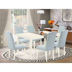 Cace7-lwh-15 East West Furniture 7 Piece Kitchen Table And Chairs Set Consist Of A