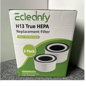 X0036f6p9r Ecleanfy H13 True Hepa 3-in-1 Replacement Filter 2 Pack For Filtohalo And Allo