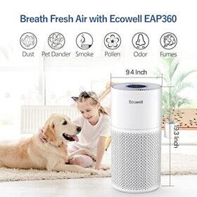 Ecowell Air Purifier With H13 True Hepa Filter Auto Sensor Cadr 212cfm