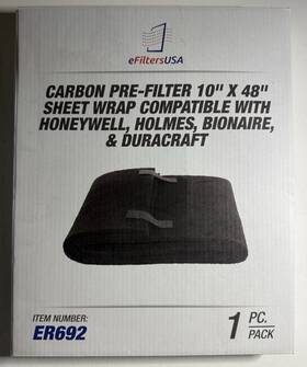 Wrap-er692 Efilterusa Er692 Efiltersusa 10 X 48 Cut-to-fit Activated Carbon Filter Sheet
