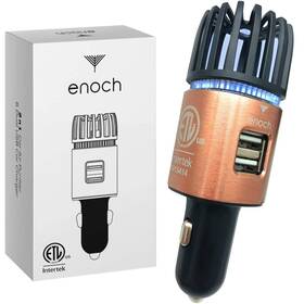 Enoch 829019304158 Car Air Purifier Premium Ionizer - 12v Plug-in Ionic Ozone Deodoriz