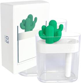 Eutuxia 659245667471 Mini Portable Cactus Bottle Caps Humidifier With Usb Cable Crystal