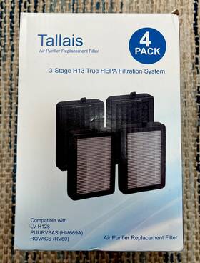 Ff1238 Fette Filter Tallais Air Purifier Replacement 3-stage H13 True Hepa 4 Pack
