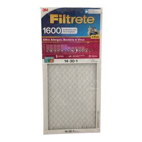 1600 Filtrete 068060469755 Ultra Allergen 2x Bacteria And Virus Filter Mpr 30x14x1 4 Pack