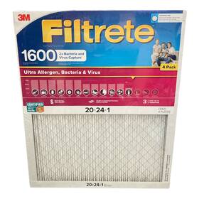 1600 Filtrete 076308410018 Ultra Allergen 2x Bacteria And Virus Filter Mpr 20x24x1 4 Pack