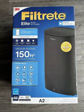 Fap-co2-a2 Filtrete 3m Elite Room Air Purifier Medium Black 150 Sq Ft Hepa