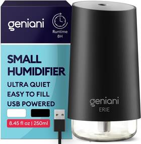 Geniani 860003205174 Portable Small Cool Mist Humidifiers - Desktop 0.25l Black