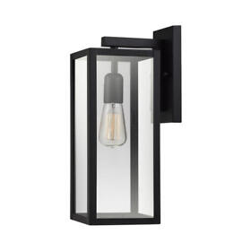 44176 Globe Electric Black Hurley Single Light 16inch.h Outdoor Wall Sconce