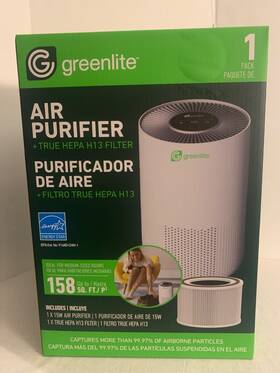 G-pure-15w Greenlite Air Purifier With True Hepa Filter 158 Sq Ft