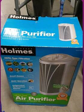 Hap120zn Holmes Tabletop Air Purifier Hepa-type White Quiet Booster 10ftx12ft