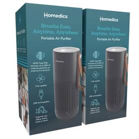 2016067 Homedics Air Purifier Aromatherapy 2 Pack Hepa Filter Quiet Home Office Freshener Black