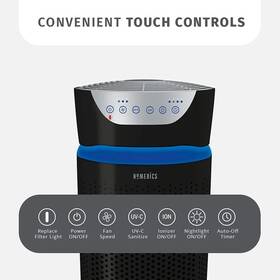 Homedics 445053444488 5-in-1 Hepa Air Purifier Uv-c Technology 360-degree Filter For 170 Sq