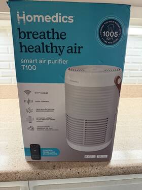 91517219 Homedics Smart True Hepa Large Room Air Purifier White 1000-1200 Sq. Ft