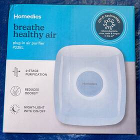 Ap-p25-wt Homedics New Breathe Healthy Air Plug-in Purifier P23bl Uv-c Tech Fast Ship